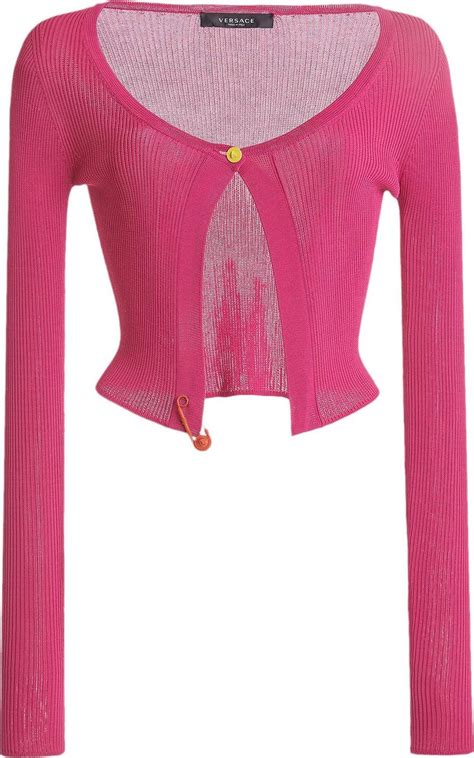 versace fusia cardigain|Versace Pin Embellished Fine Rib Cardigan 'Fuchsia' .